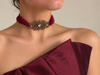 Choker Gasa con Broche Vintage