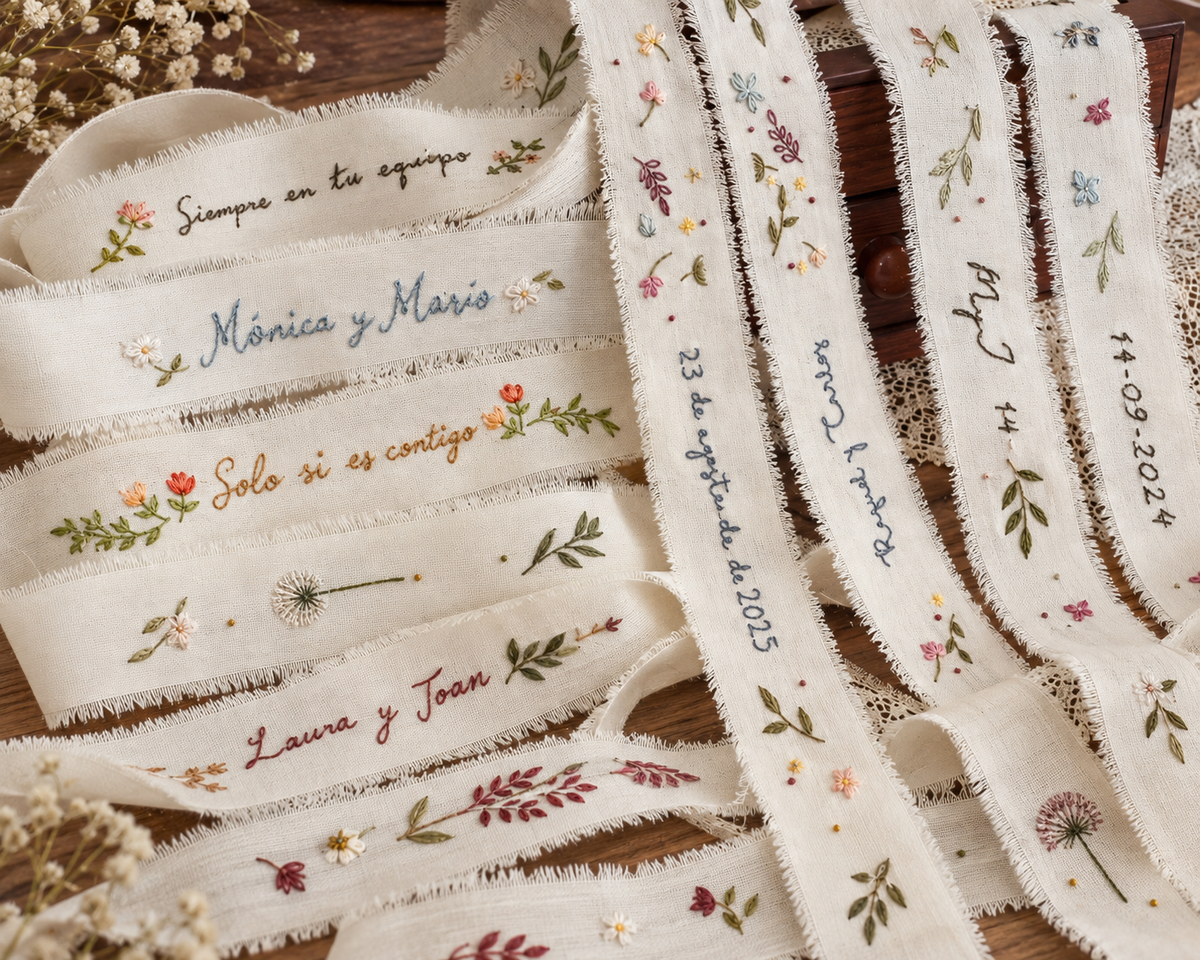 Cinta algodón bordado personalizado - Diseño personalizado