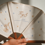 Abanico blanco bordado  - Diseño personalizado