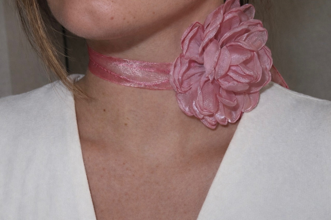 Choker Flor Rosa
