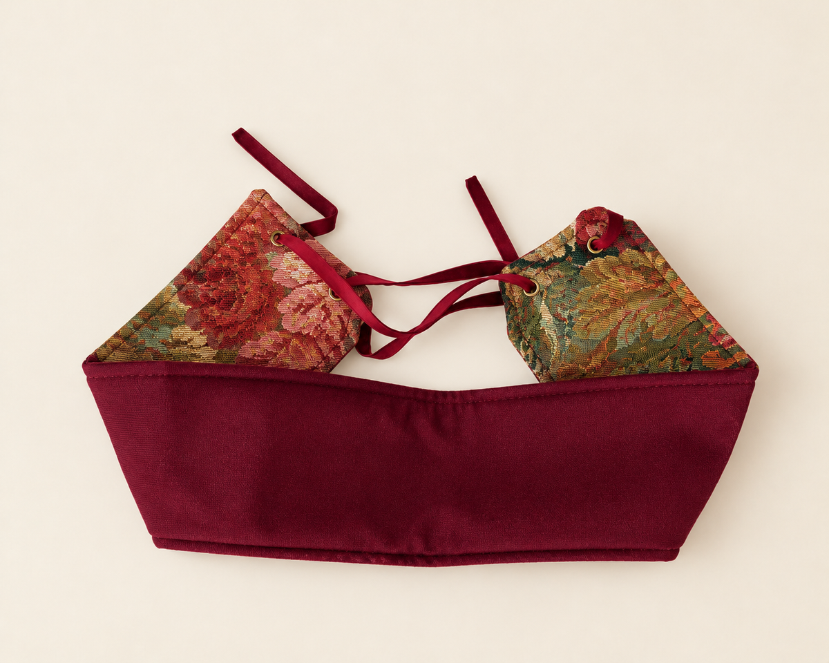 Fajín Reversible Floral  - Granate