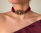 Choker Gasa con Broche Vintage