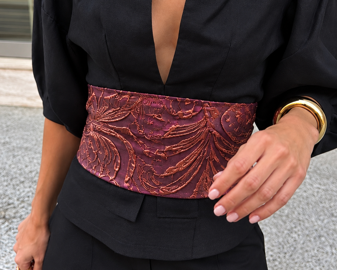 Fajín Jacquard Borgoña