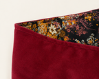 Fajín Reversible Floral  - Negro y Granate