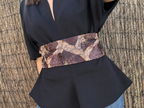 Fajín Jacquard Estampado Floral - Lila y Beige
