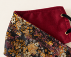 Fajín Reversible Floral  - Negro y Granate