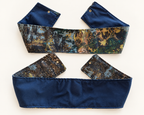 Fajín Reversible Brocado Azul y Dorado