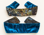 Fajín Reversible Brocado Azul y Dorado