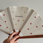 Abanico blanco bordado  - Diseño personalizado