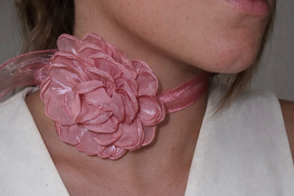 Choker Flor Rosa