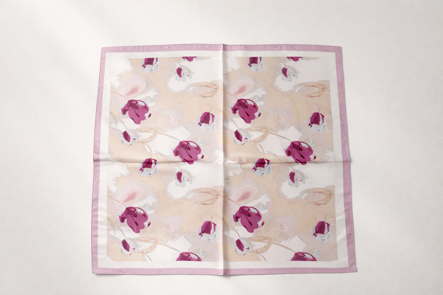 Pañuelo satinado estampado rosa