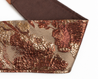 Fajín Jacquard - Marrón y Bronce con Detalles Metalizados