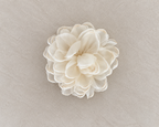 Tocado Flor Organza - Blanco
