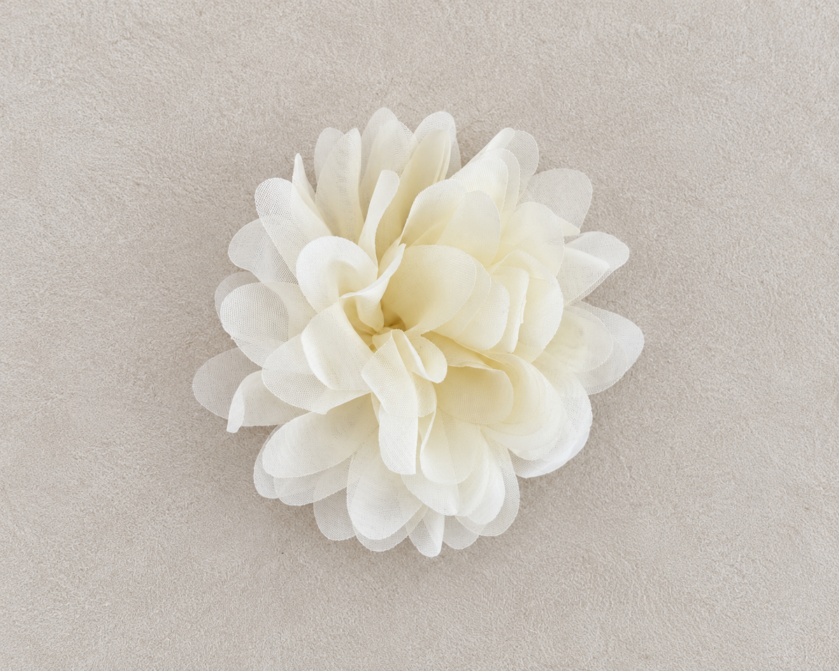 Tocado Flor Organza - Blanco