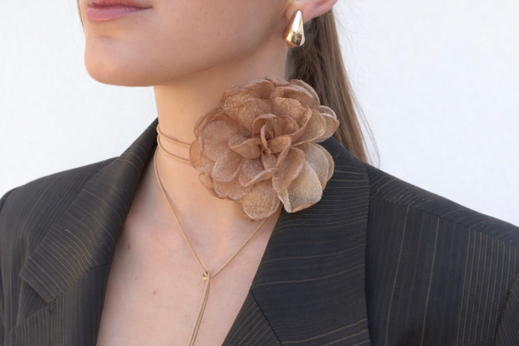 Choker Flor Organza