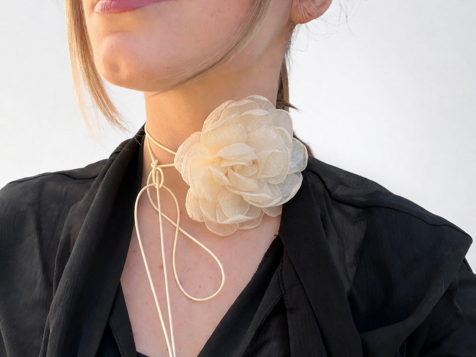 Choker Flor Organza