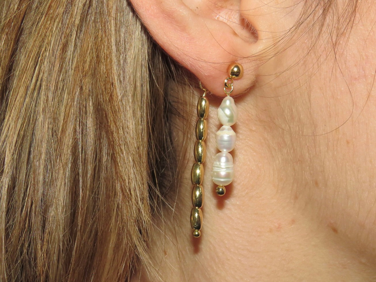 Pendientes Perlas Line