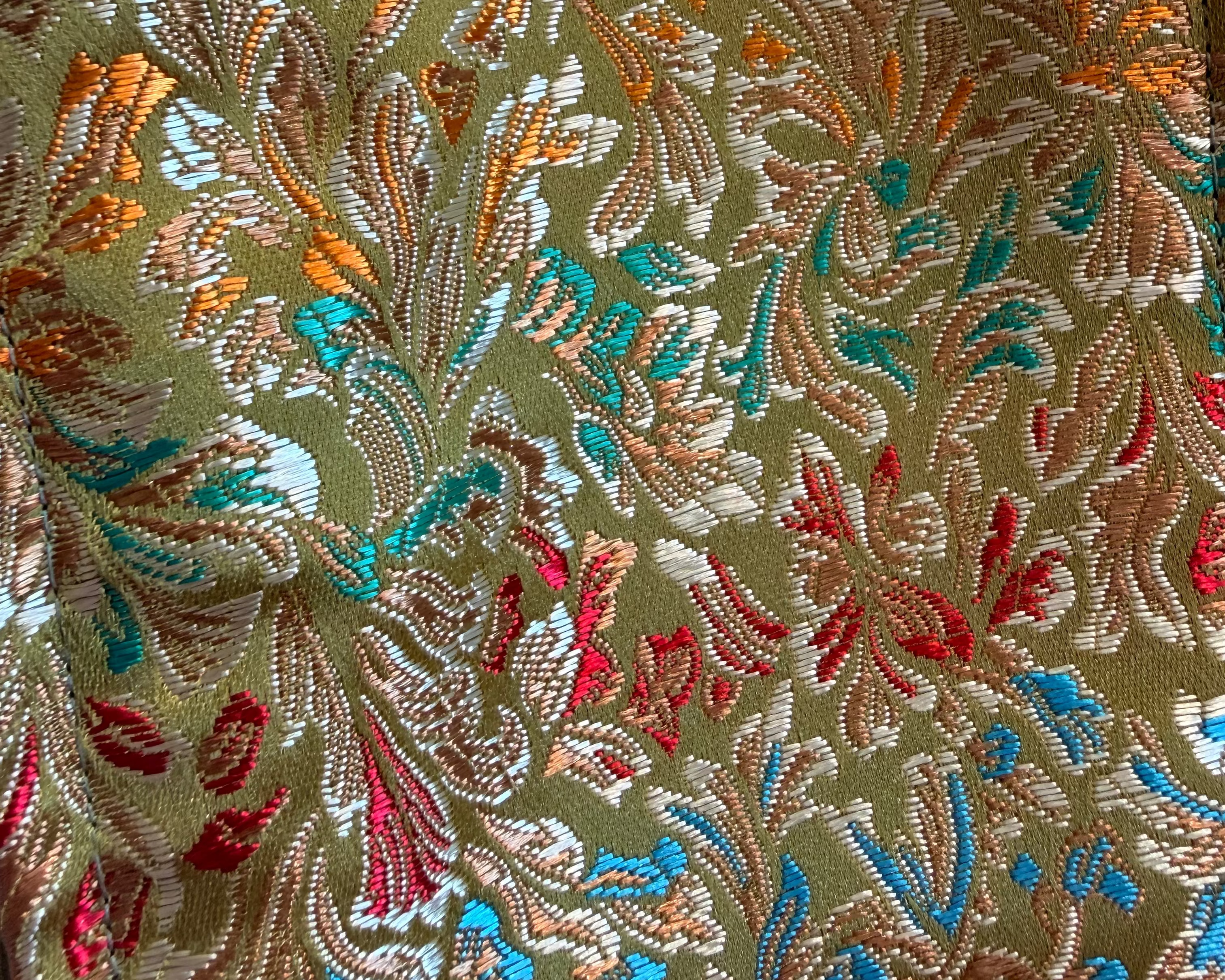 Fajín Reversible Jacquard y Terciopelo Pistacho