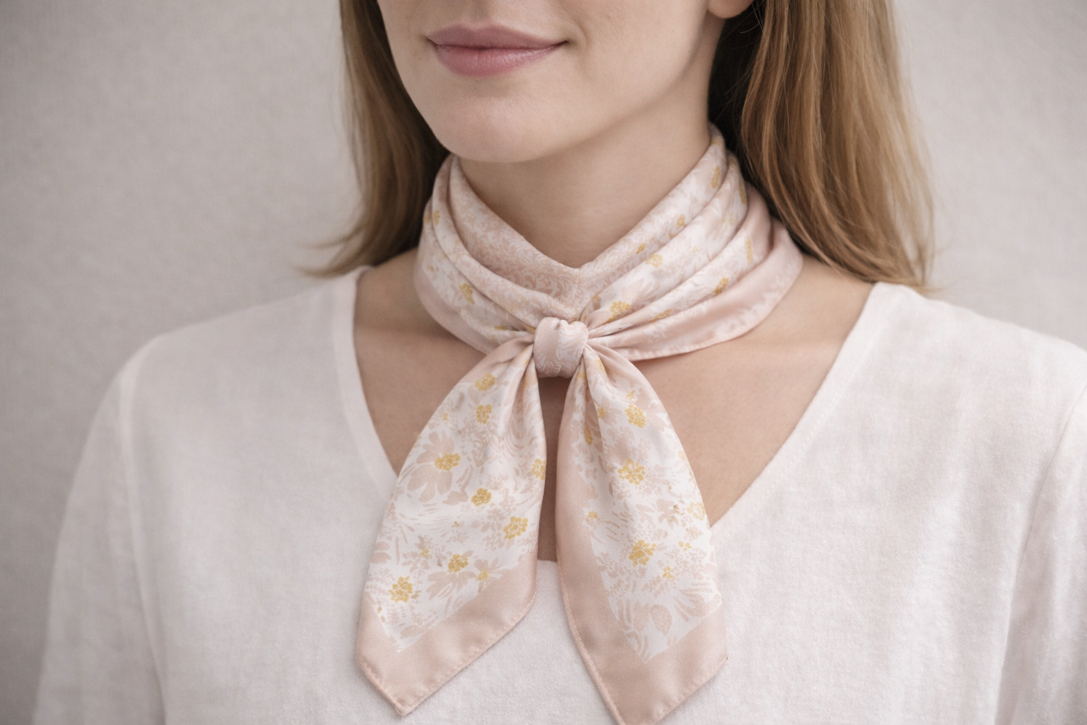 Pañuelo satinado estampado floral